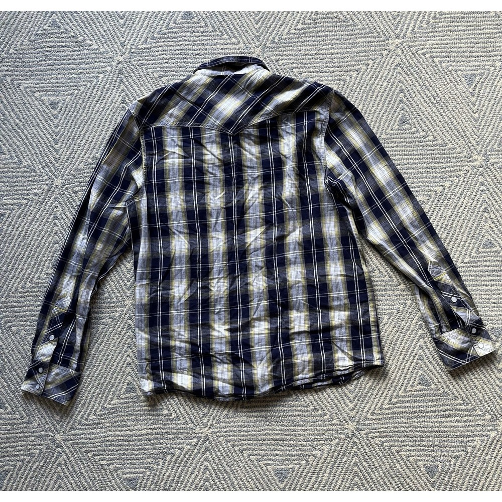 True Religion Western Snap Button Shirt -‎ Blue/Gray/White/Yellow - Medium - Picture 5 of 6
